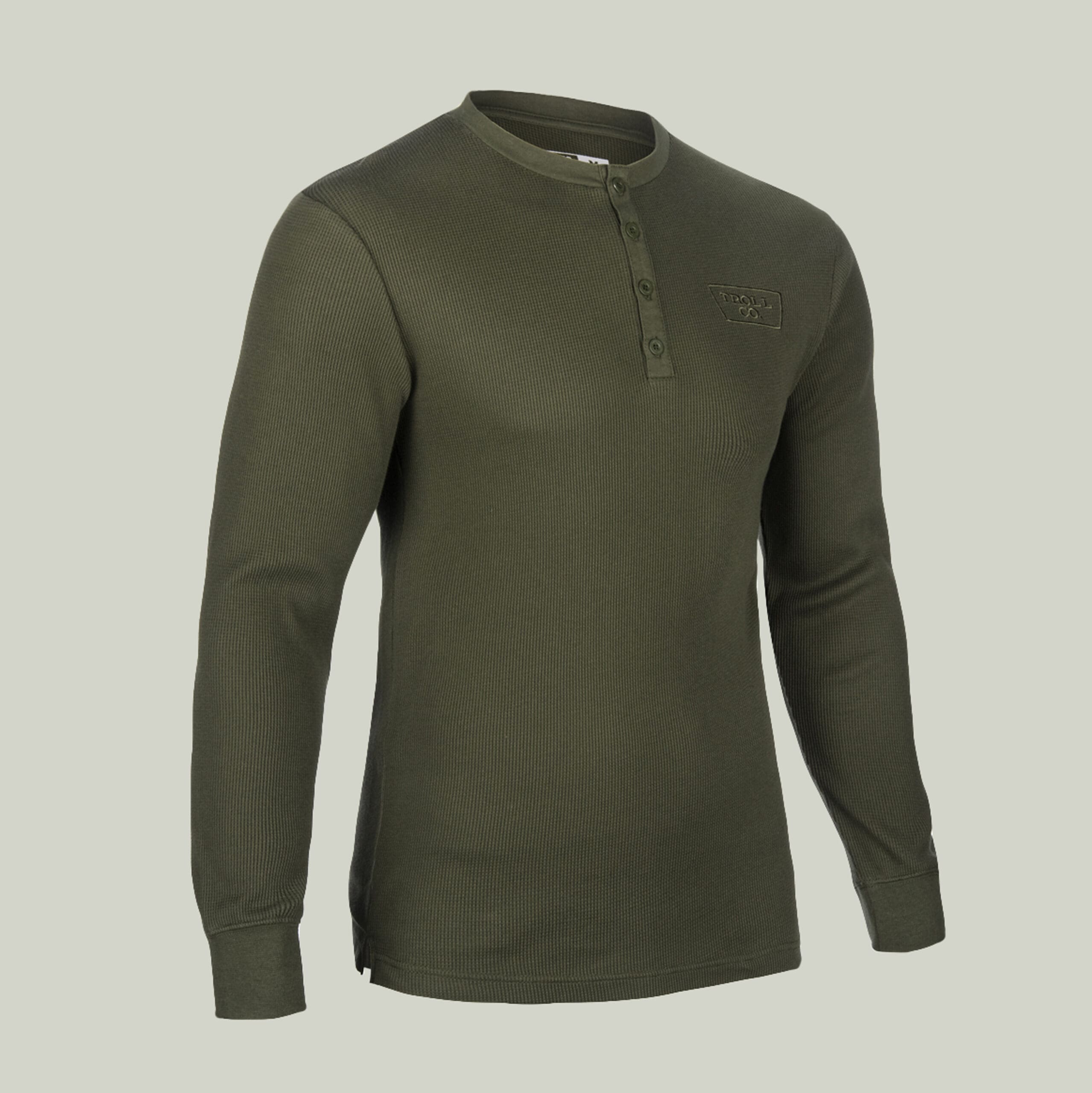 A photo of a long-sleeve shirt worn on a ghost mannequin